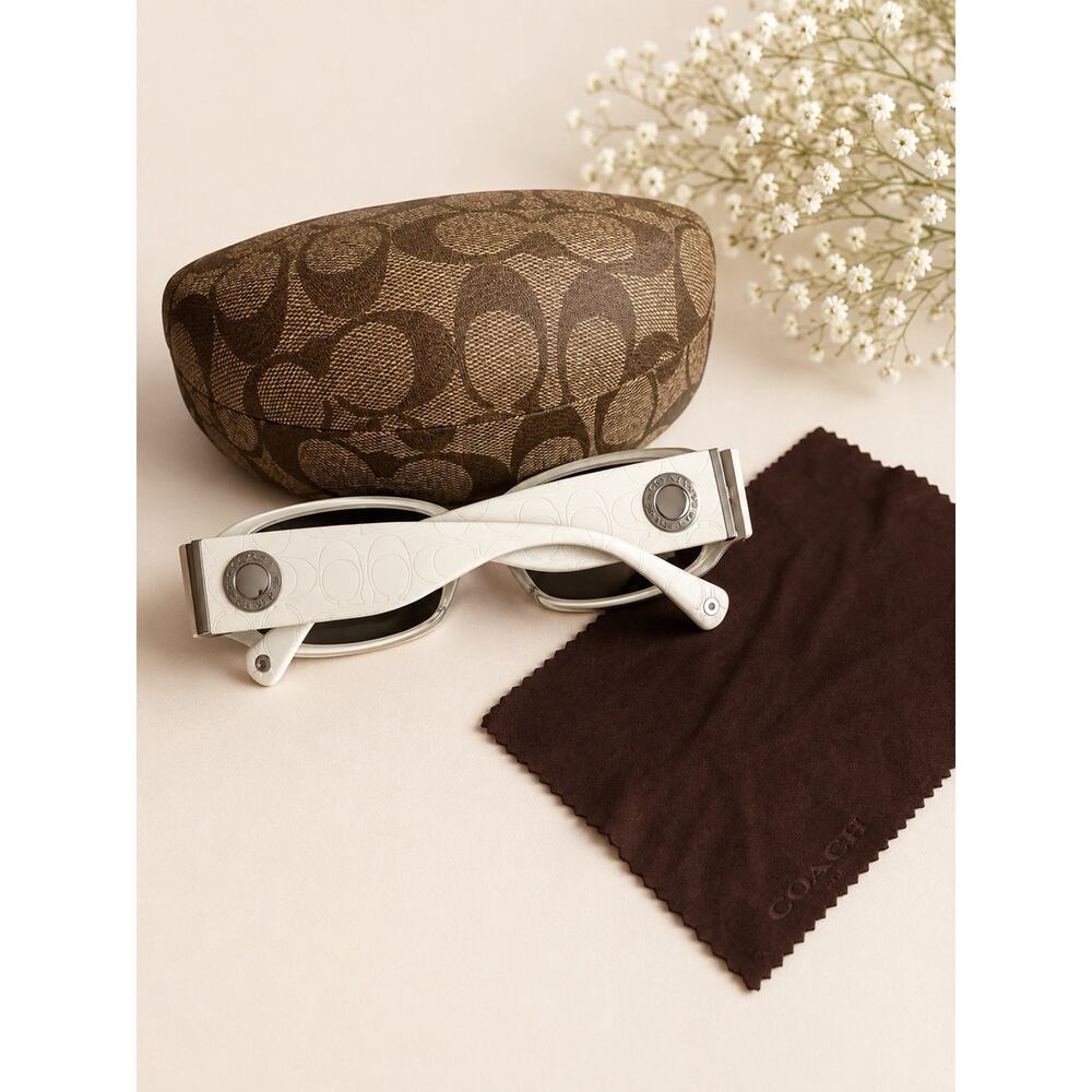 Coach Keri S464 White Black Signature Sunglasses Case Cloth Women’s Vintage NEW - Picture 2 of 8